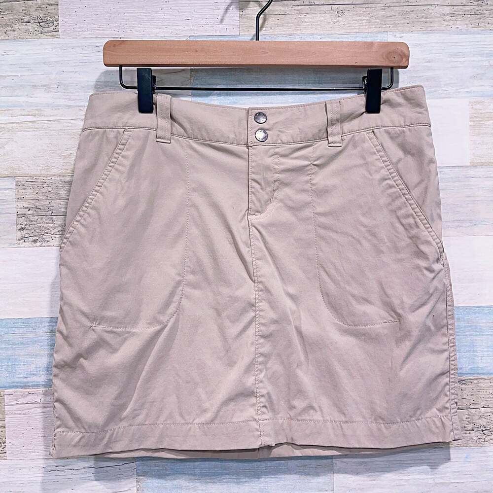 Columbia Saturday Trail Skort Beige Rise Activewear Hiking UPF 50 Womens 10